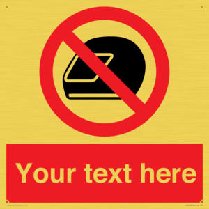 Custom No Motorcycle Helmets Sign